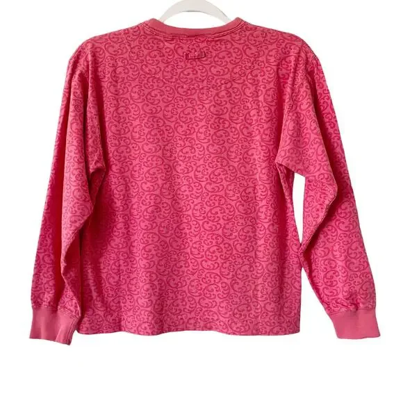 Vintage Dockers Womens Size S Pink Printed Long Sleeve Shirt - Picture 7 of 7